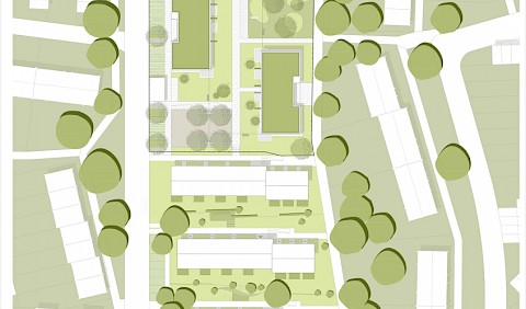 Lageplan Wettbewerbsentwurf Grünenwald + Heyl . Architekten