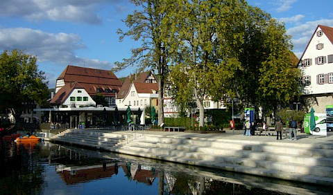 Das Ufer der Nagold im Gartenschaugelände