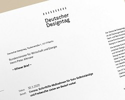 Bereits Ende März hatte der Deutsche Designtag sich bei Bundeswirtschaftsminister Altmaier um zielgenaue Soforthilfen für Kulturschaffende bemüht.