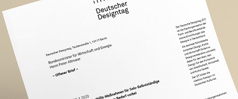 Bereits Ende März hatte der Deutsche Designtag sich bei Bundeswirtschaftsminister Altmaier um zielgenaue Soforthilfen für Kulturschaffende bemüht.